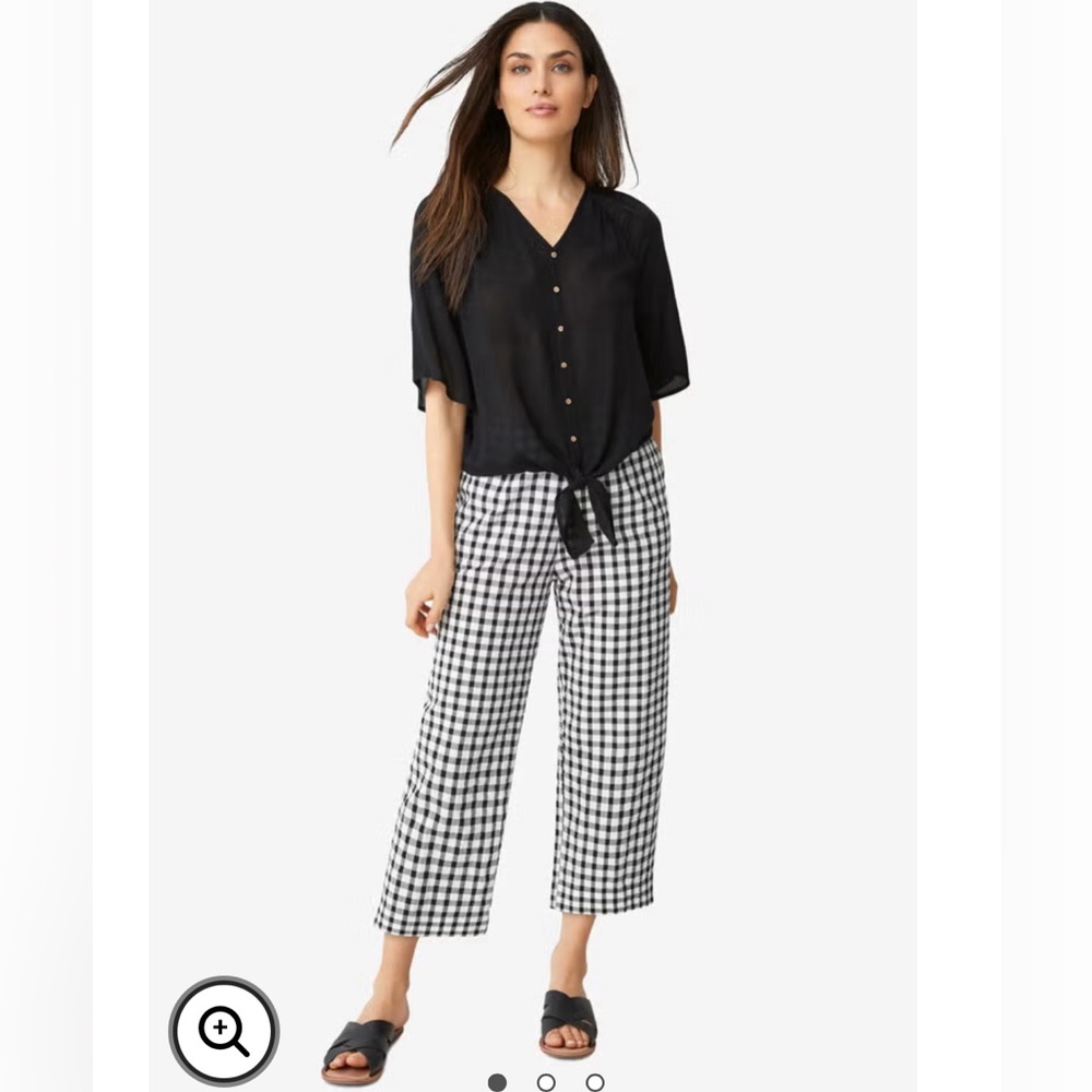 NWOT Susan Graver Gingham Capris Pants